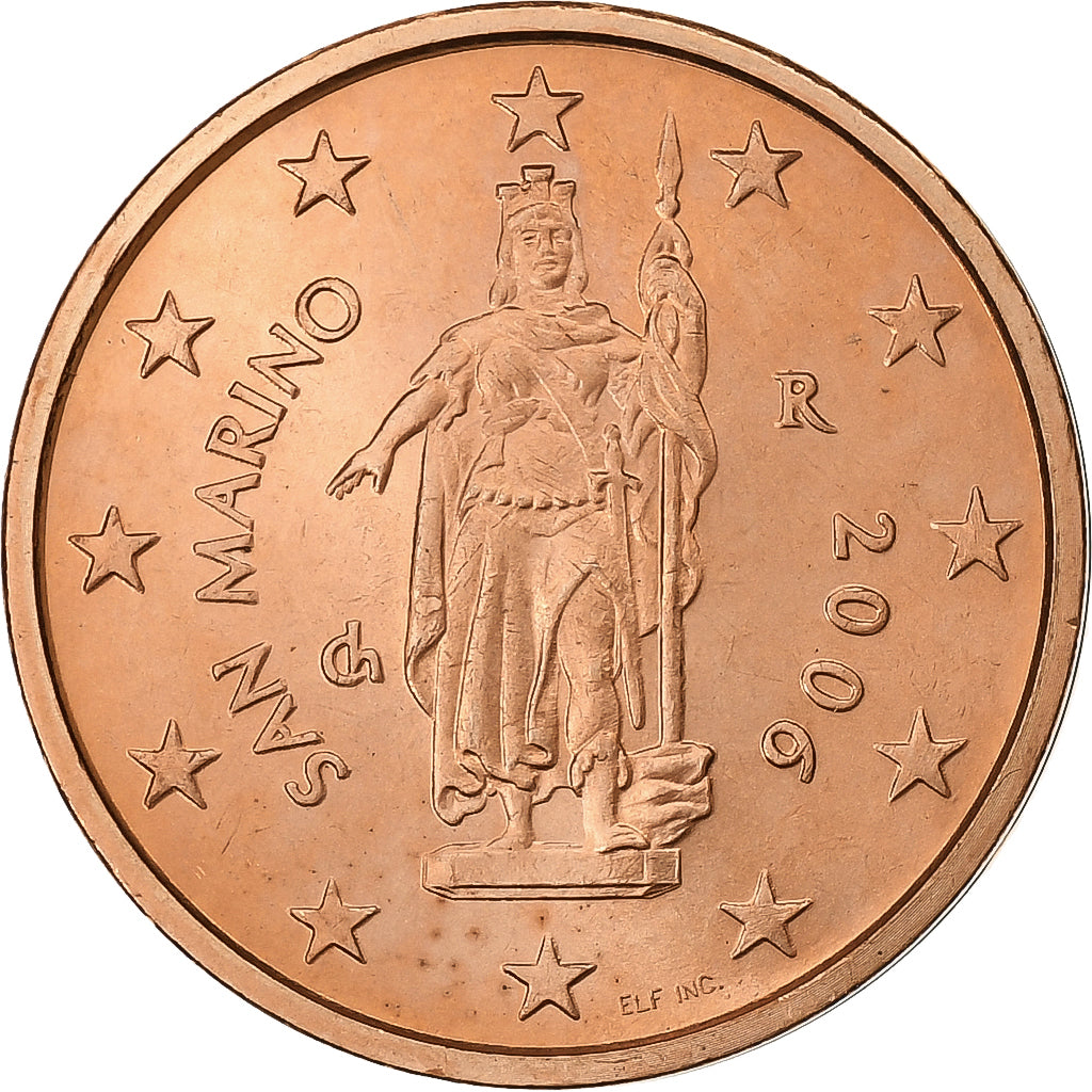 San Marino, 2 Euro Cent, 2006, Rome, Aço Cromado a Cobre, MS(63)