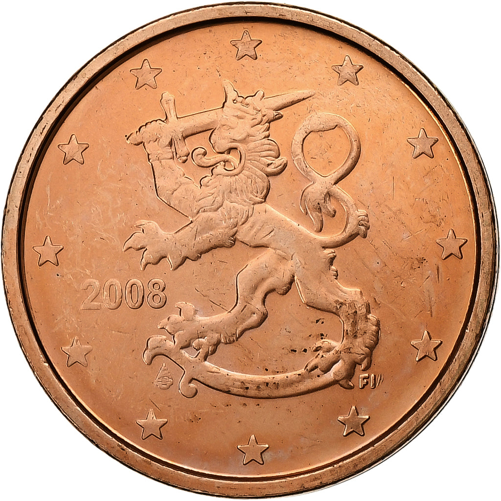 Finlandia, 2 Euro Cent, 2008, Vantaa, Acciaio placcato rame, SPL-