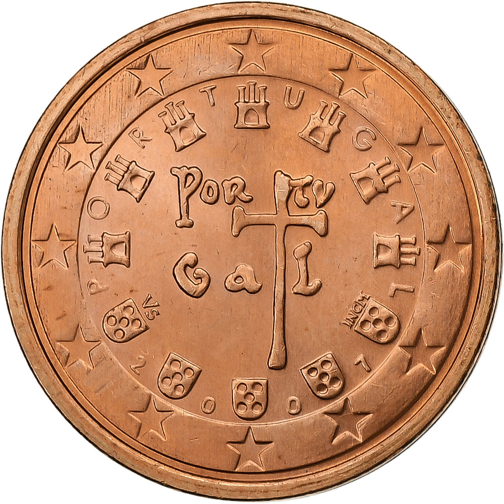 Portugal, 2 Euro Cent, 2007, Lisbon, Copper Plated Steel, UNZ