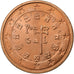 Portugal, 2 Euro Cent, 2007, Lisbon, Copper Plated Steel, UNZ