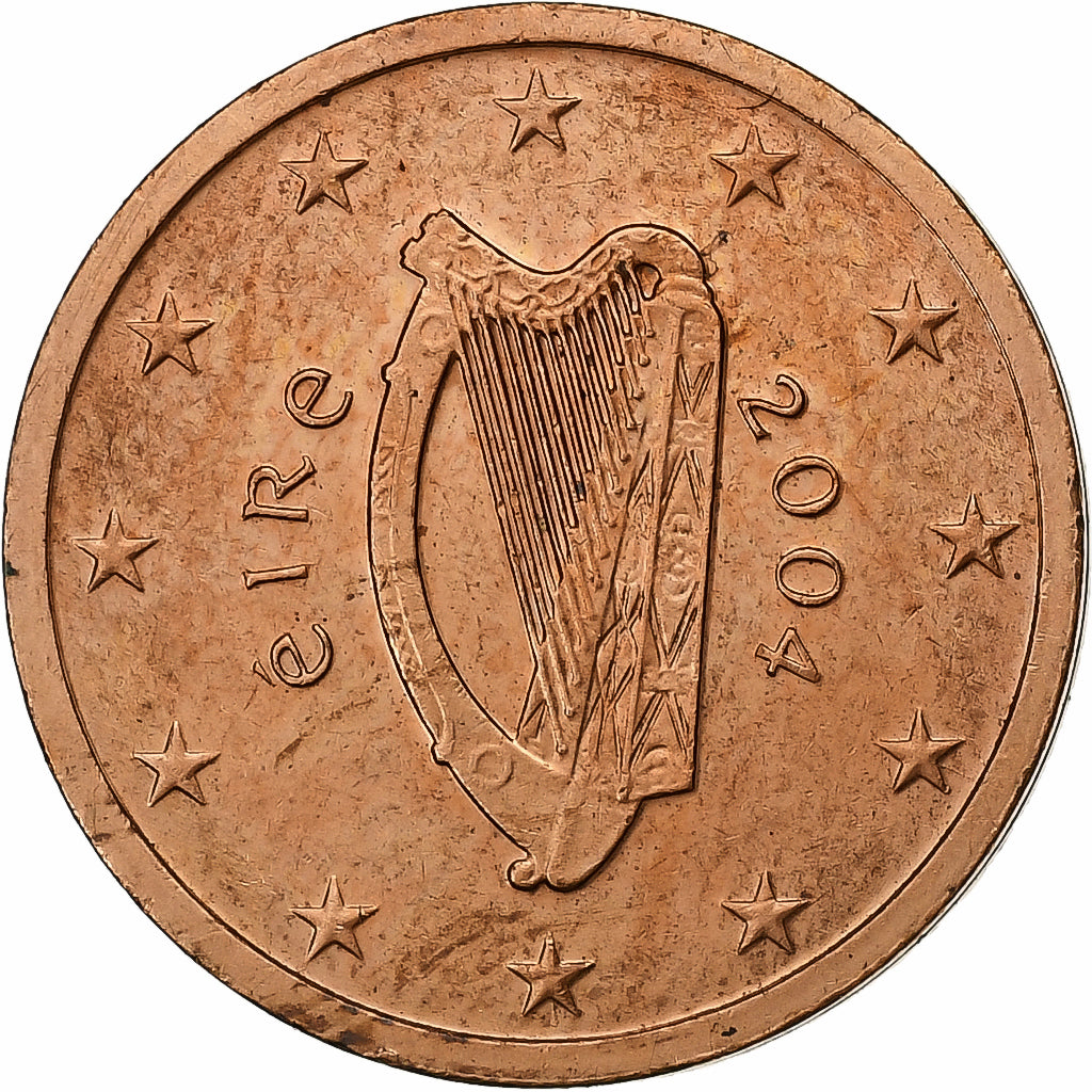 Irlanda, 2 Euro Cent, 2004, Aço Cromado a Cobre, AU(55-58)