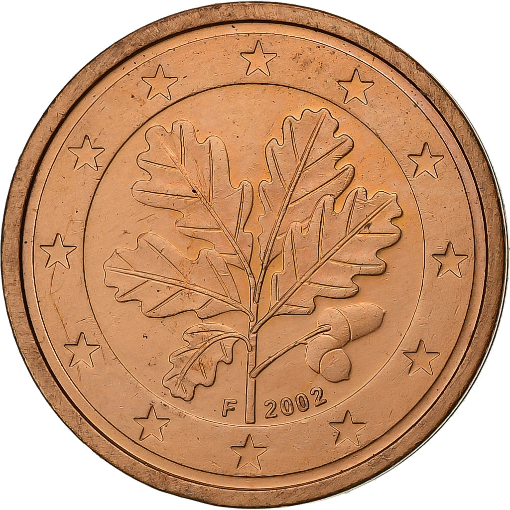 Duitsland, 2 Euro Cent, 2002, Stuttgart, Copper Plated Steel, UNC-