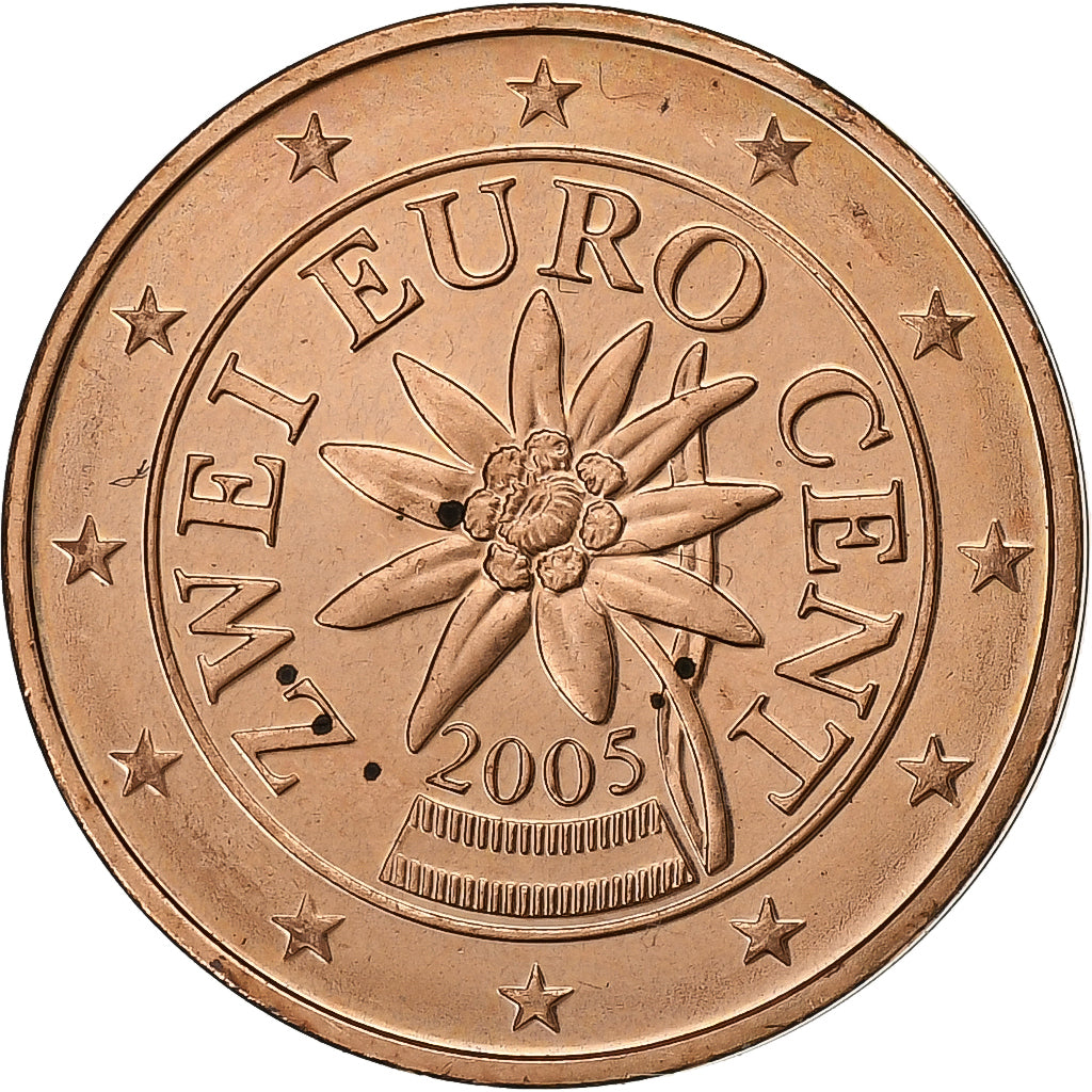 Austria, 2 Euro Cent, 2005, Vienna, Copper Plated Steel, MS(63)