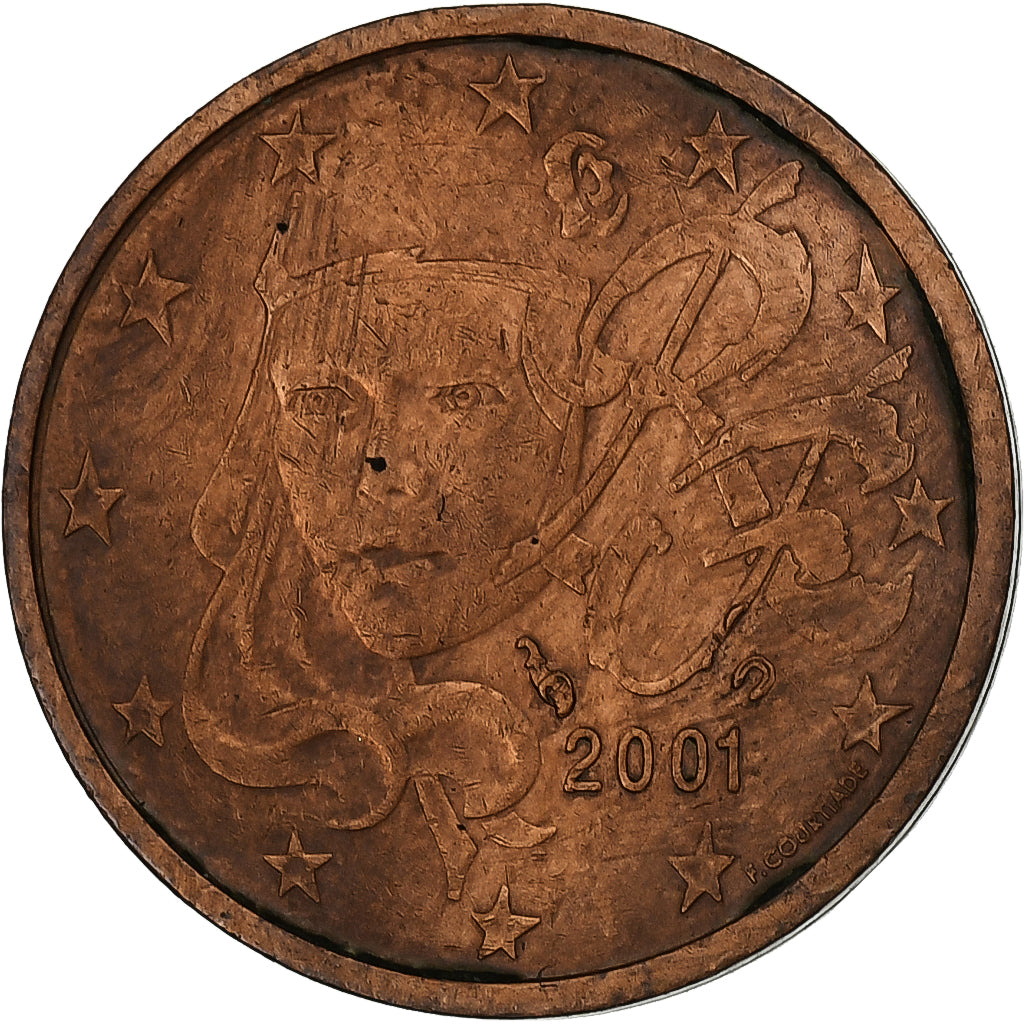 Francia, 2 Euro Cent, 2001, Paris, Cobre chapado en acero, EBC