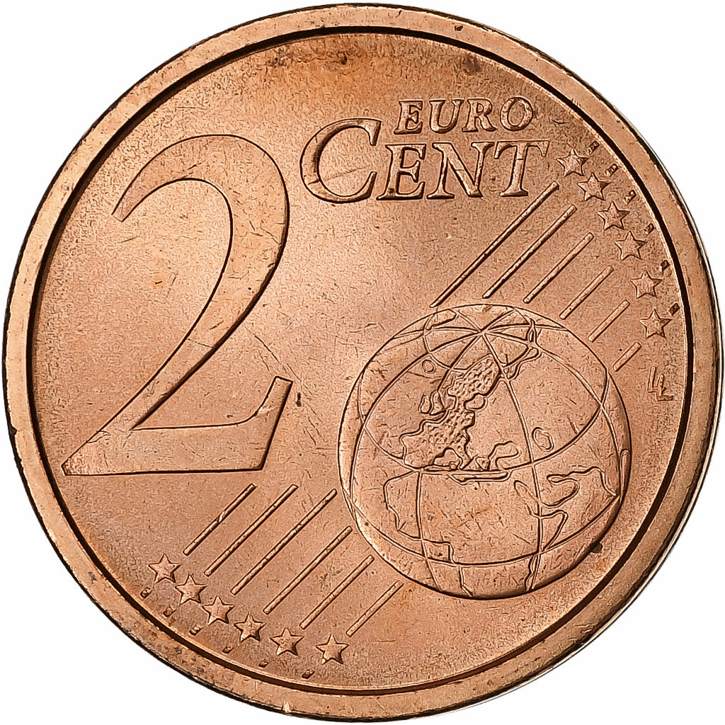 Italy, 2 Euro Cent, 2008, Rome, Copper Plated Steel, MS(63)