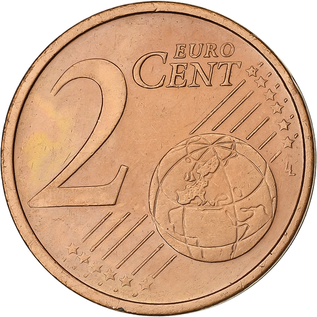 Irlandia, 2 Euro Cent, 2002, Dublin, Miedź platerowana stalą, MS(60-62)