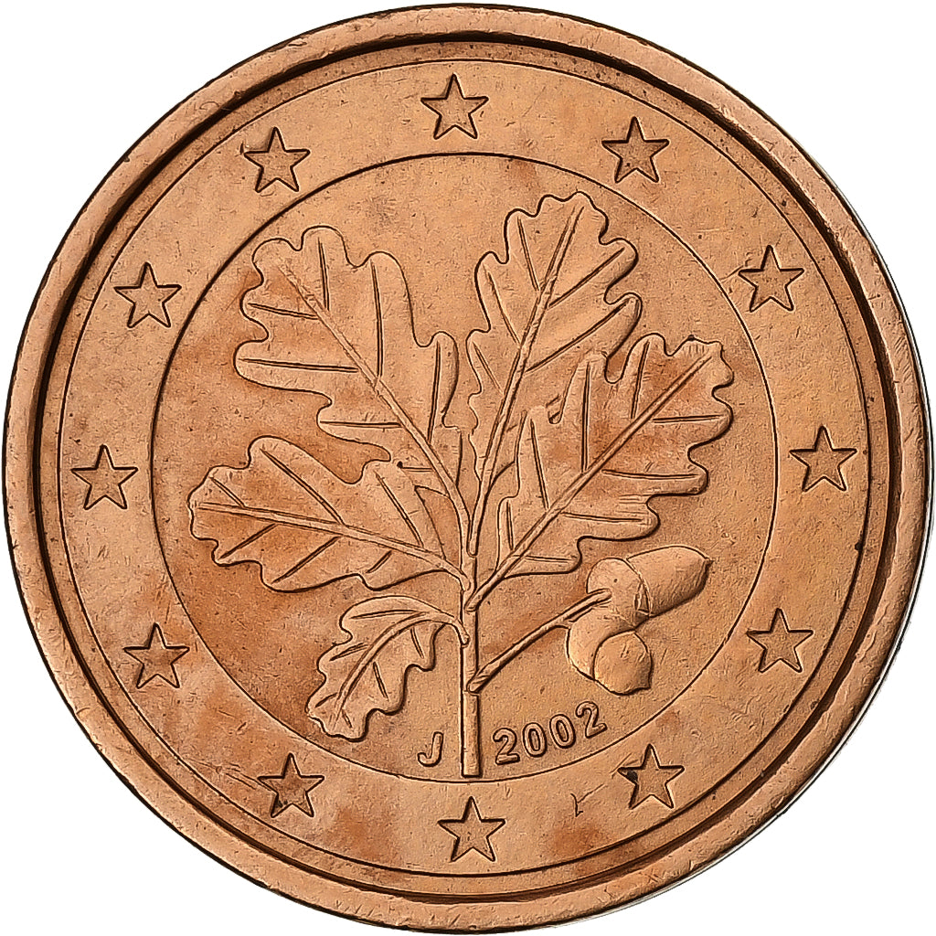 Germania, 2 Euro Cent, 2002, Hambourg, Acciaio placcato rame, SPL