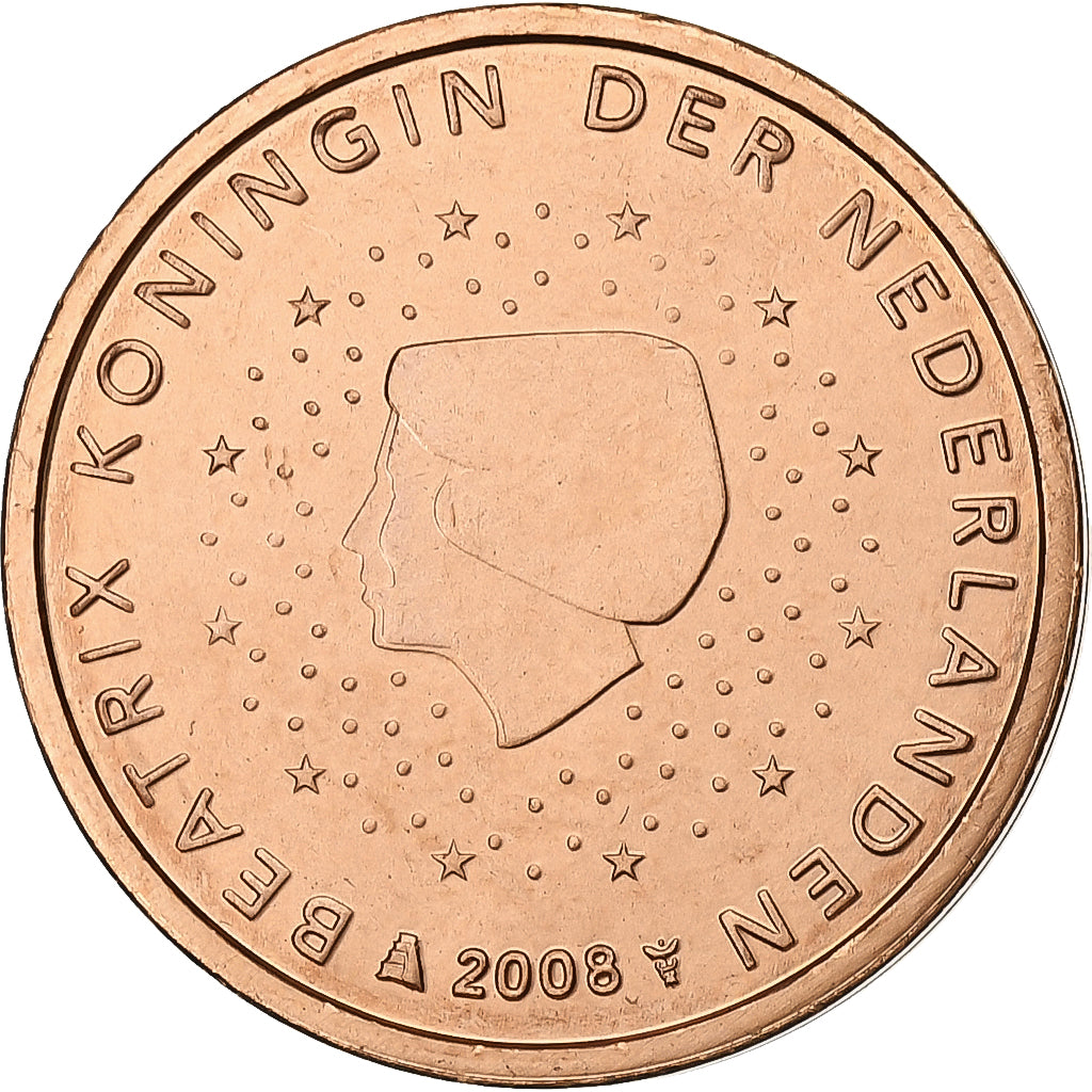 Netherlands, 2 Euro Cent, 2008, Utrecht, Copper Plated Steel, MS(60-62)