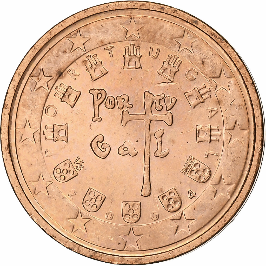 Portugal, 2 Euro Cent, 2004, Lisbon, Copper Plated Steel, PR+