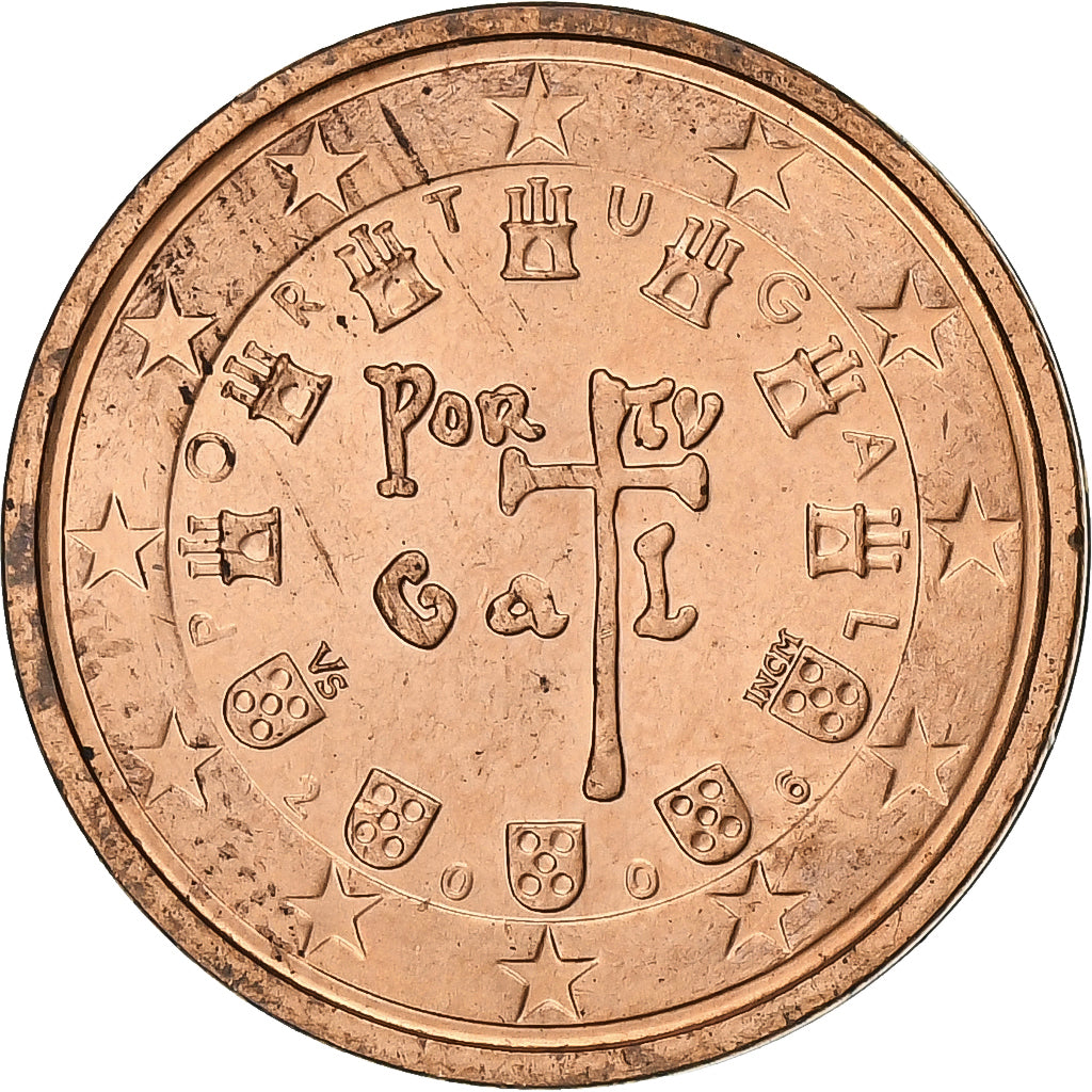 Portugal, 2 Euro Cent, 2006, Lisbon, Copper Plated Steel, PR+