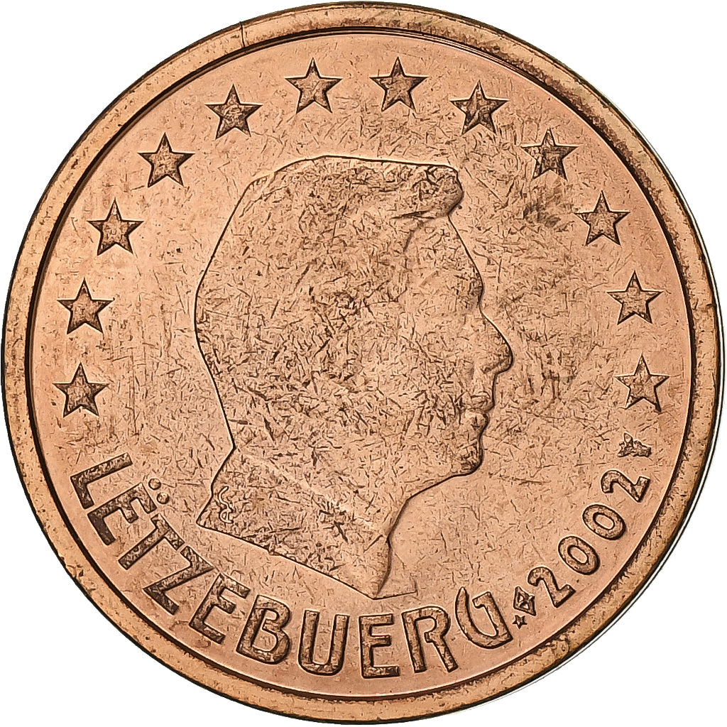 Luxemburgo, 2 Euro Cent, 2002, Utrecht, Aço Cromado a Cobre, MS(60-62)