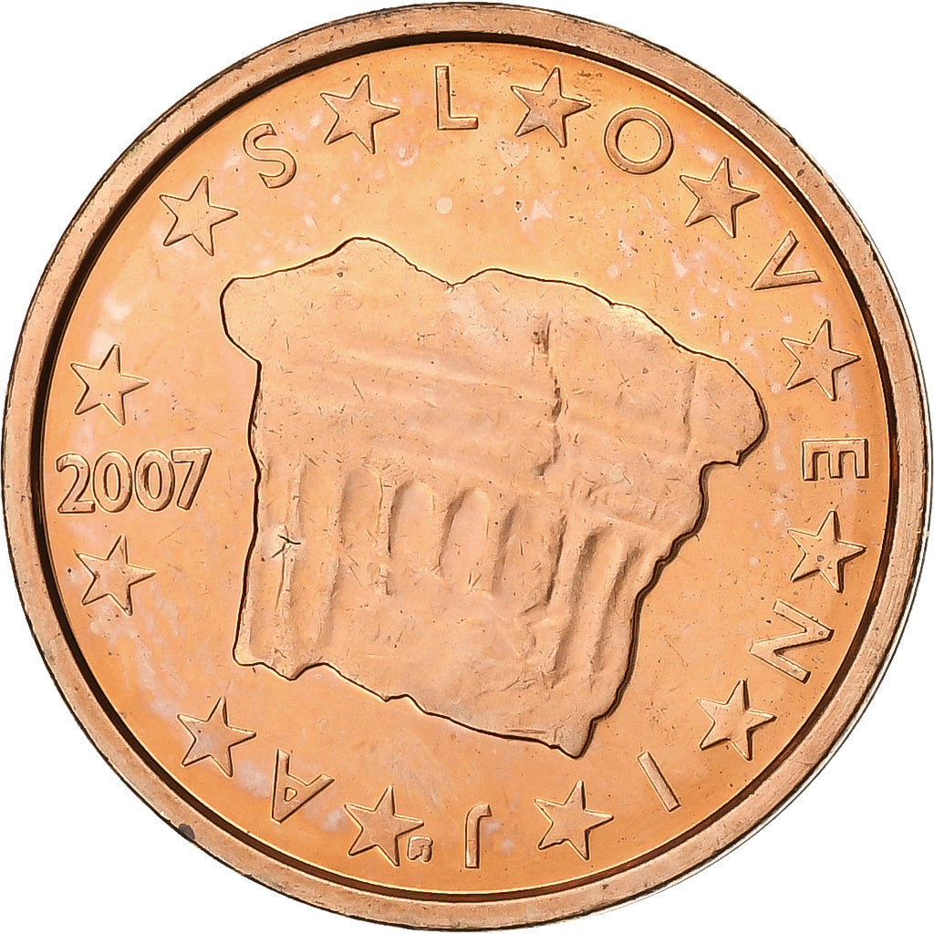 Eslovenia, 2 Euro Cent, 2007, Vantaa, Cobre chapado en acero, EBC+