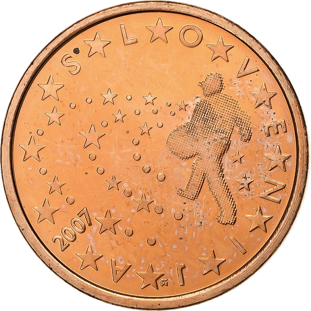 Slowenien, 5 Euro Cent, 2007, Vantaa, Copper Plated Steel, VZ+