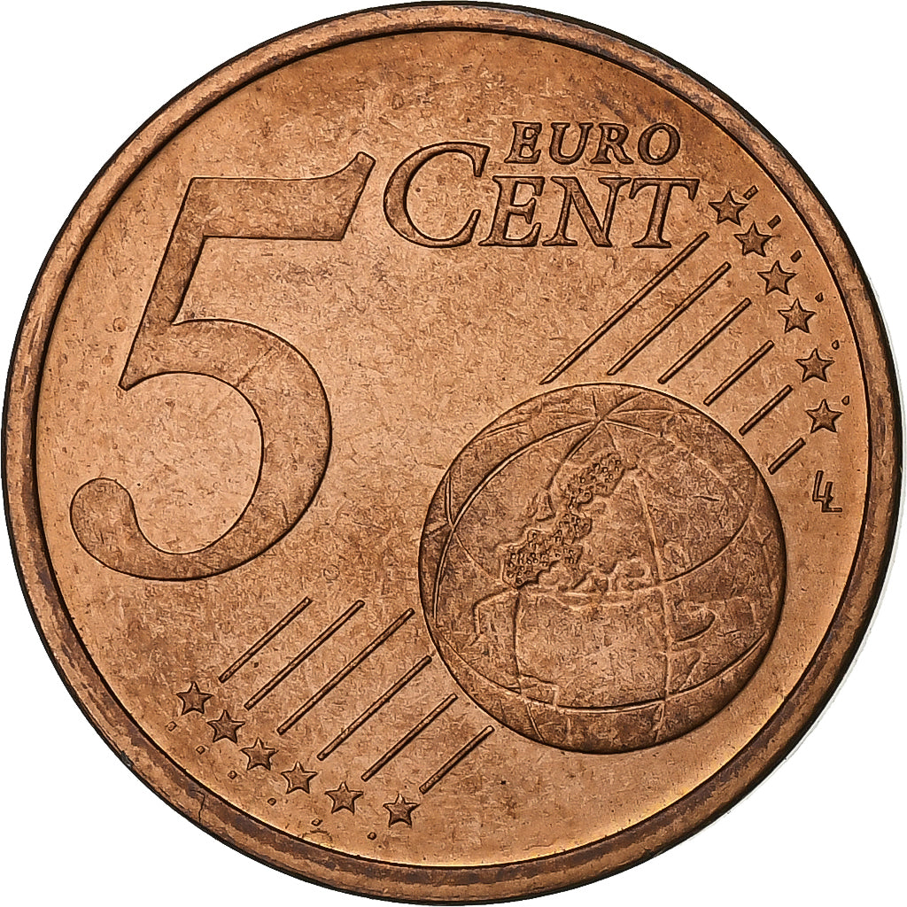 Irlandia, 5 Euro Cent, 2003, Miedź platerowana stalą, MS(60-62)