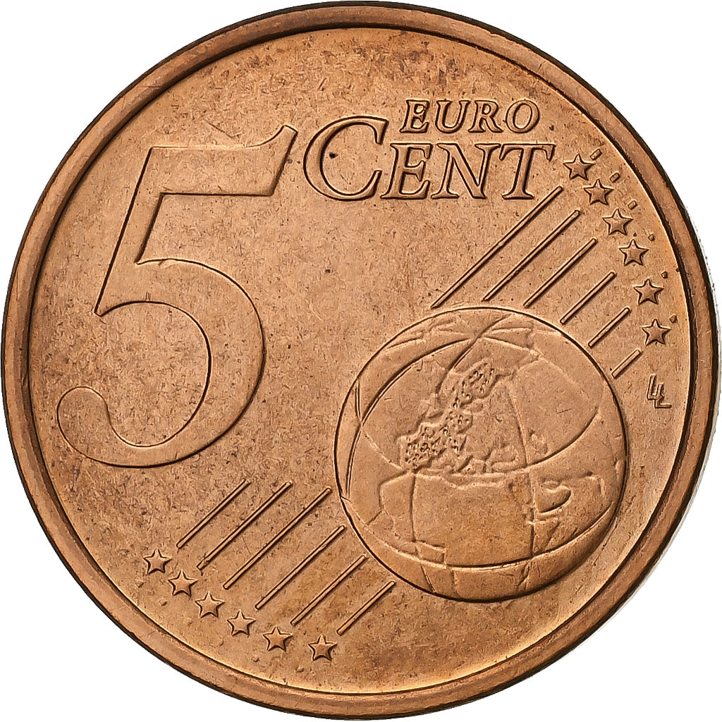 Ierland, 5 Euro Cent, 2004, Copper Plated Steel, PR+