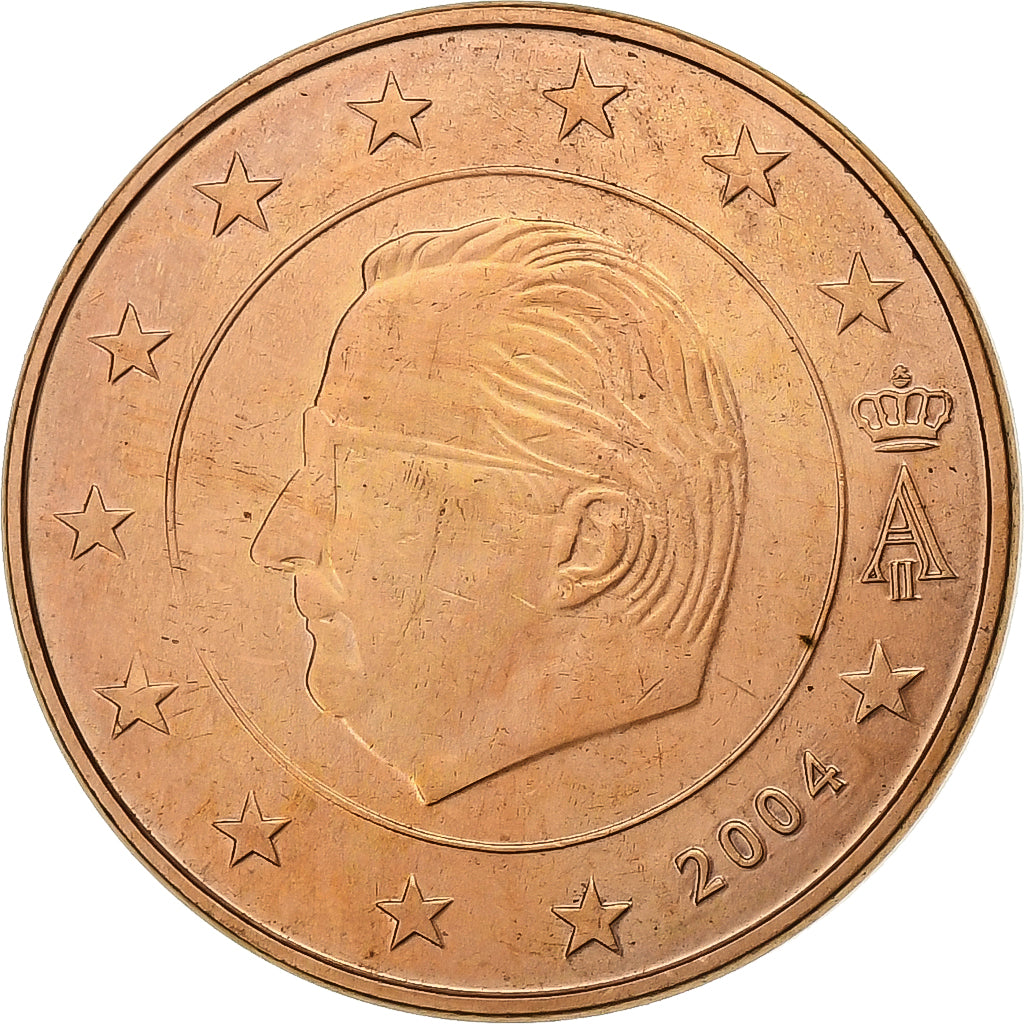 Belgique, 5 Euro Cent, 2004, Bruxelles, Cuivre plaqué acier, SUP+
