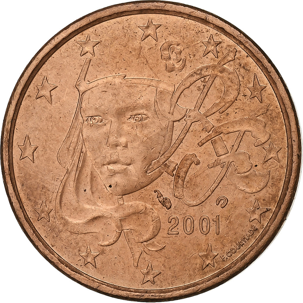 Francia, 5 Euro Cent, 2001, Paris, Cobre chapado en acero, EBC+