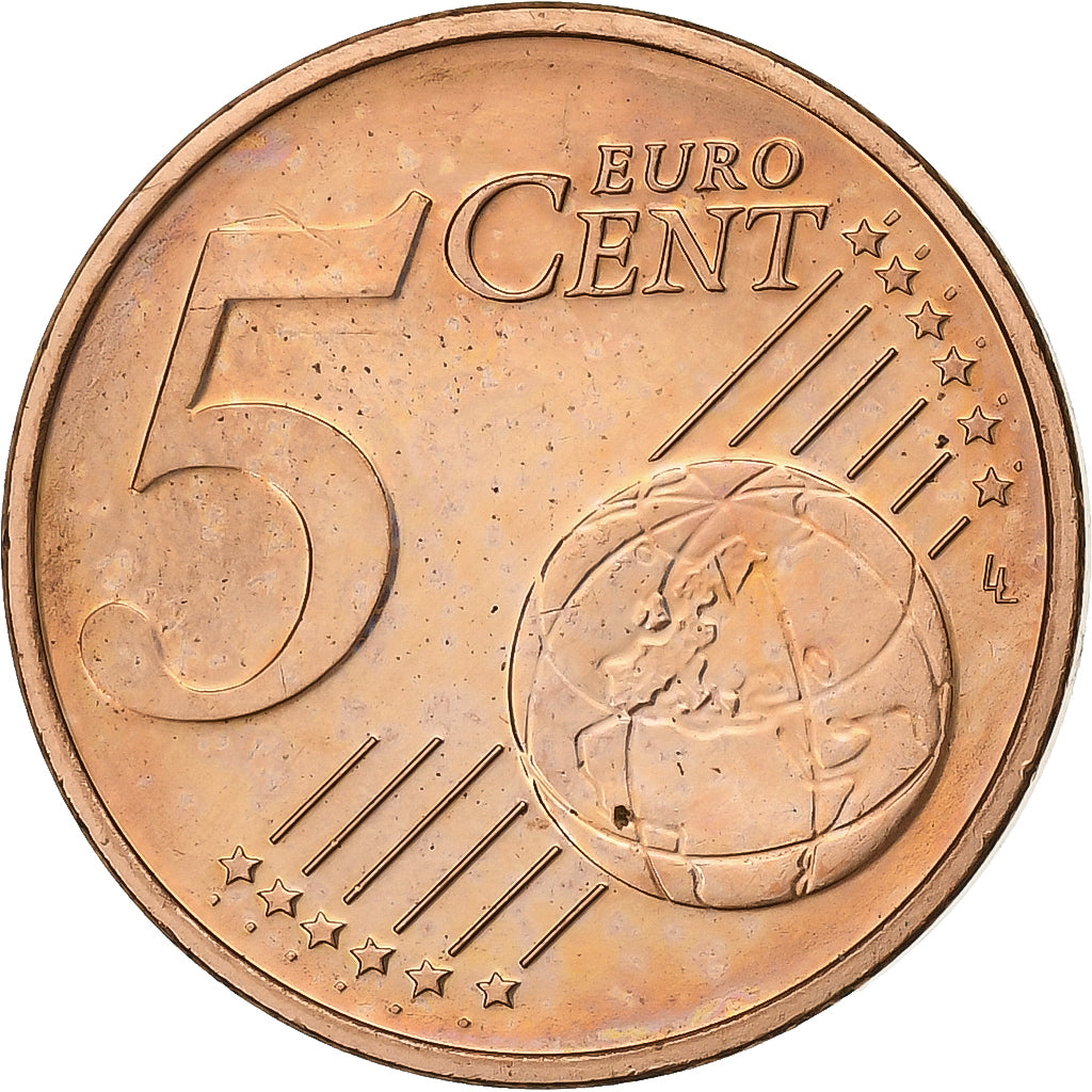 Austria, 5 Euro Cent, 2002, Vienna, Copper Plated Steel, AU(55-58)