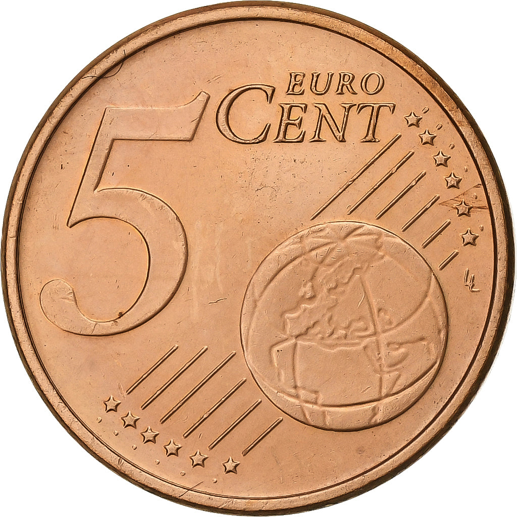 Duitsland, 5 Euro Cent, 2002, Stuttgart, Copper Plated Steel, PR+