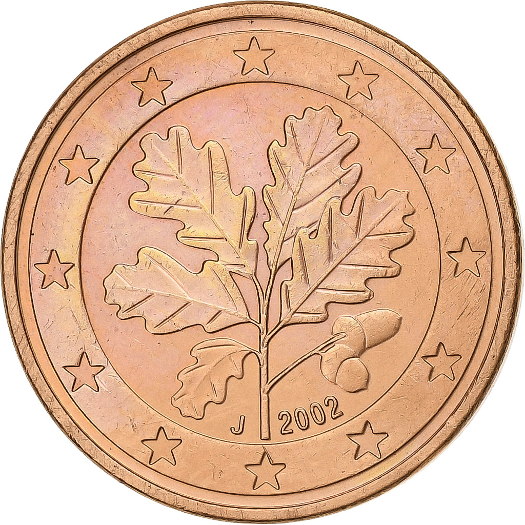 Alemanha, 5 Euro Cent, 2002, Hambourg, Aço Cromado a Cobre, MS(60-62)