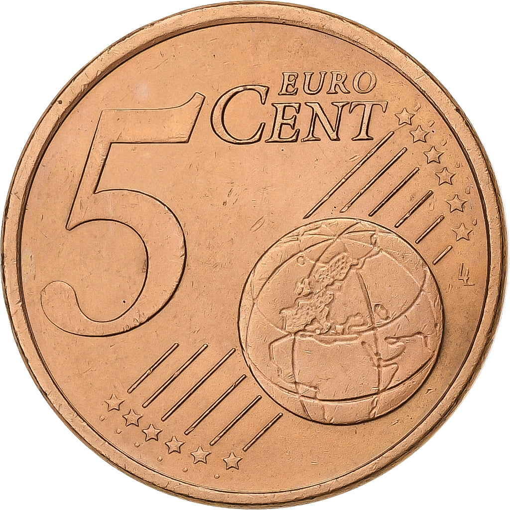 Alemanha, 5 Euro Cent, 2002, Hambourg, Aço Cromado a Cobre, MS(60-62)