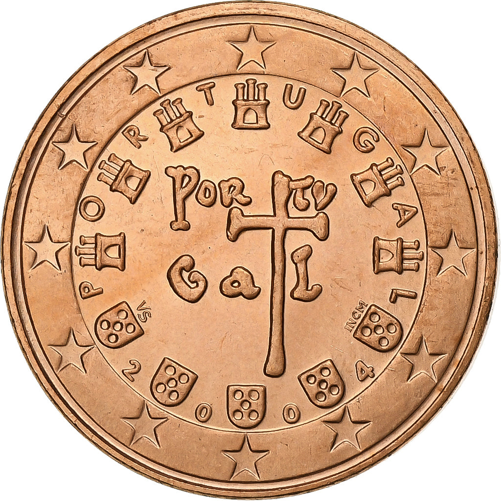 Portugal, 5 Euro Cent, 2004, Lisbon, Aço Cromado a Cobre, MS(60-62)