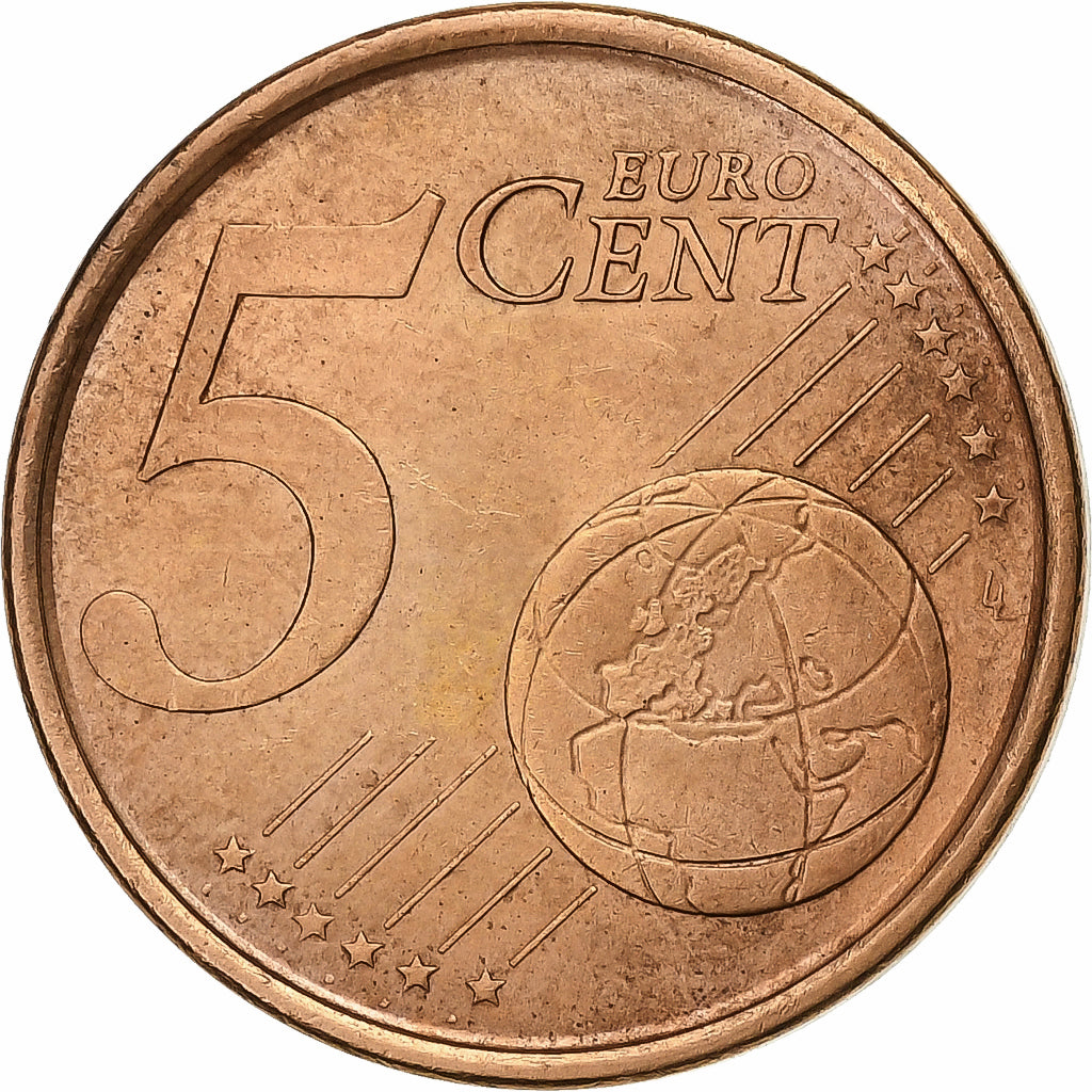 Spain, 5 Euro Cent, 2001, Madrid, Copper Plated Steel, MS(60-62)