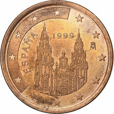 Spain, 5 Euro Cent, 1999, Madrid, Copper Plated Steel, AU(55-58)