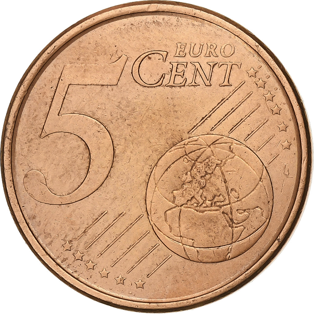 Spagna, 5 Euro Cent, 2004, Madrid, Acciaio placcato rame, SPL