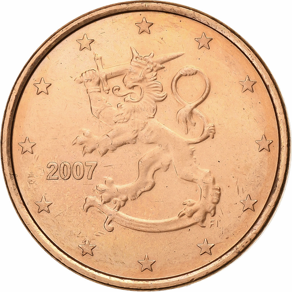 Finlandia, 5 Euro Cent, 2007, Vantaa, Acciaio placcato rame, SPL