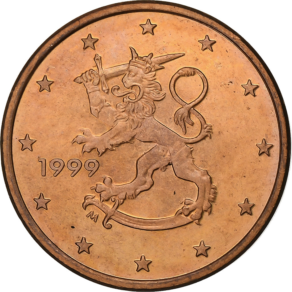 Finlandia, 5 Euro Cent, 1999, Vantaa, Miedź platerowana stalą, MS(60-62)