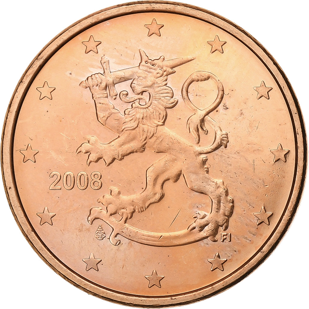 Finlandia, 5 Euro Cent, 2008, Vantaa, Acciaio placcato rame, SPL