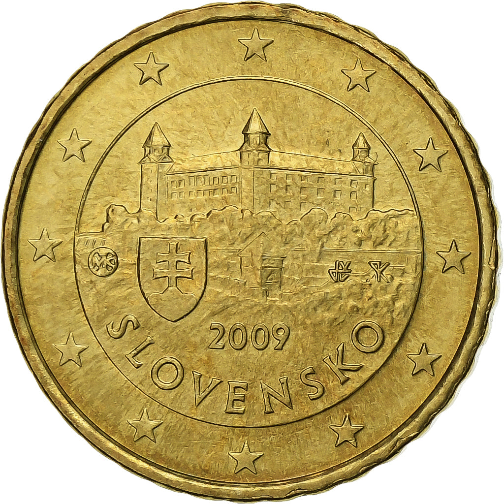 Eslováquia, 10 Euro Cent, 2009, Kremnica, Nordic gold, MS(60-62)