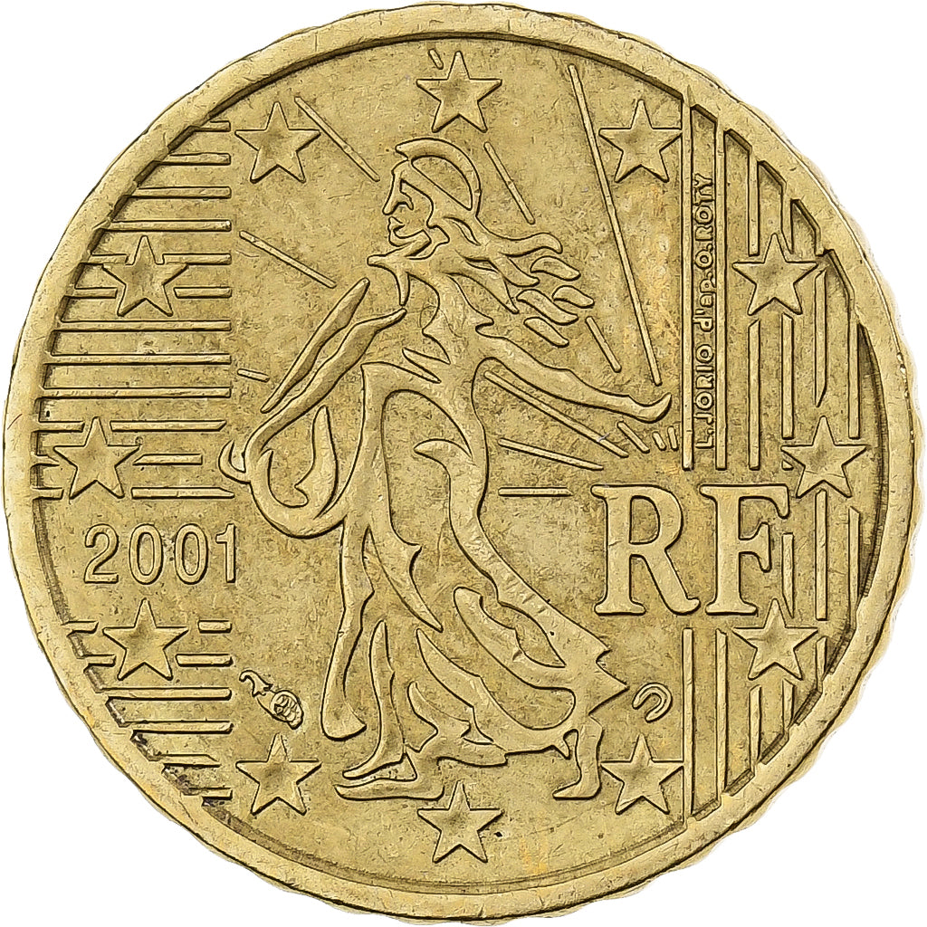 Francia, 10 Euro Cent, 2001, Paris, Nordic gold, EBC+