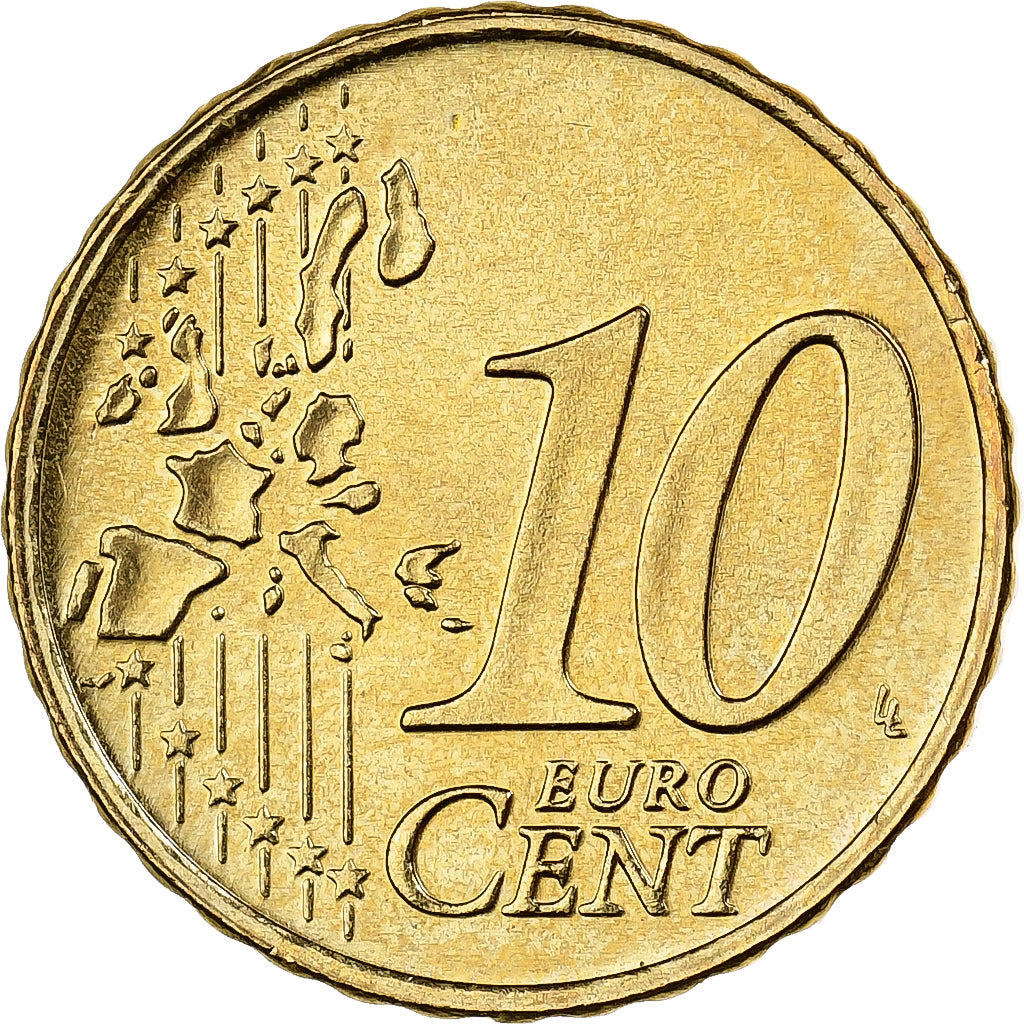 Greece, 10 Euro Cent, 2003, Athens, Nordic gold, MS(60-62)