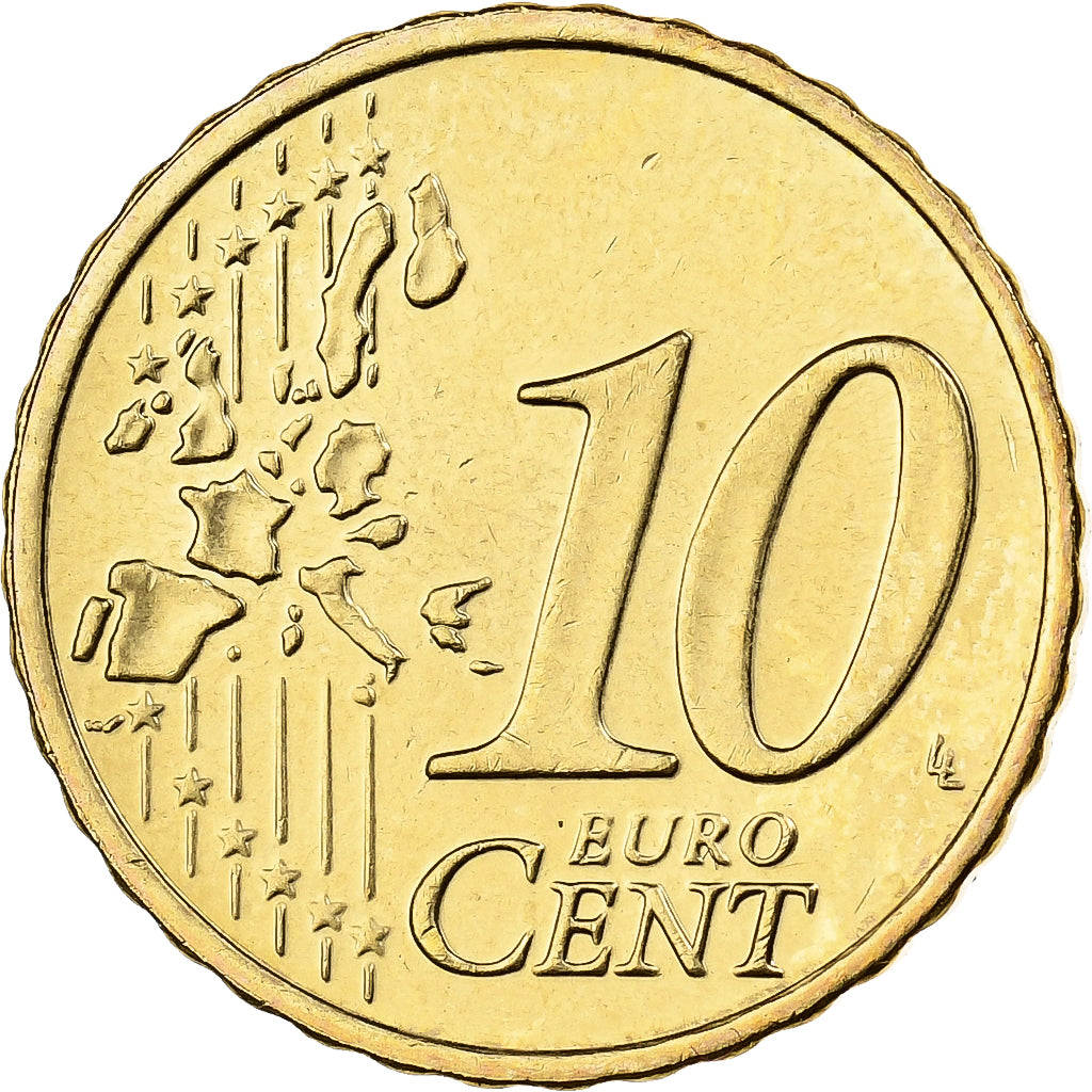 Irlandia, 10 Euro Cent, 2005, Dublin, Nordic gold, MS(60-62)