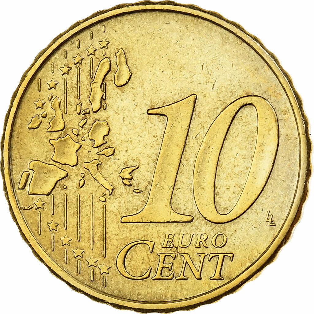 Portugal, 10 Euro Cent, 2002, Lisbon, Nordic gold, MS(60-62)