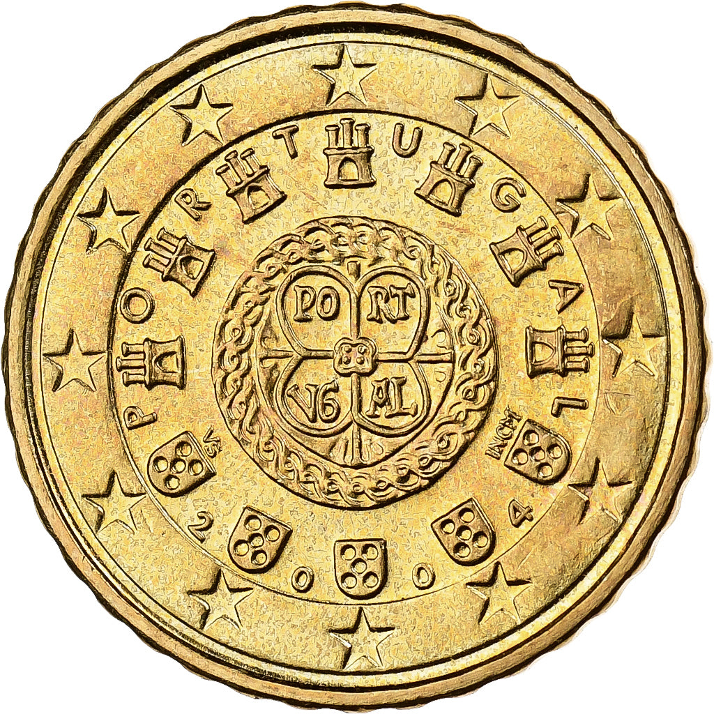 Portugal, 10 Euro Cent, 2004, Lisbon, Nordic gold, MS(60-62)