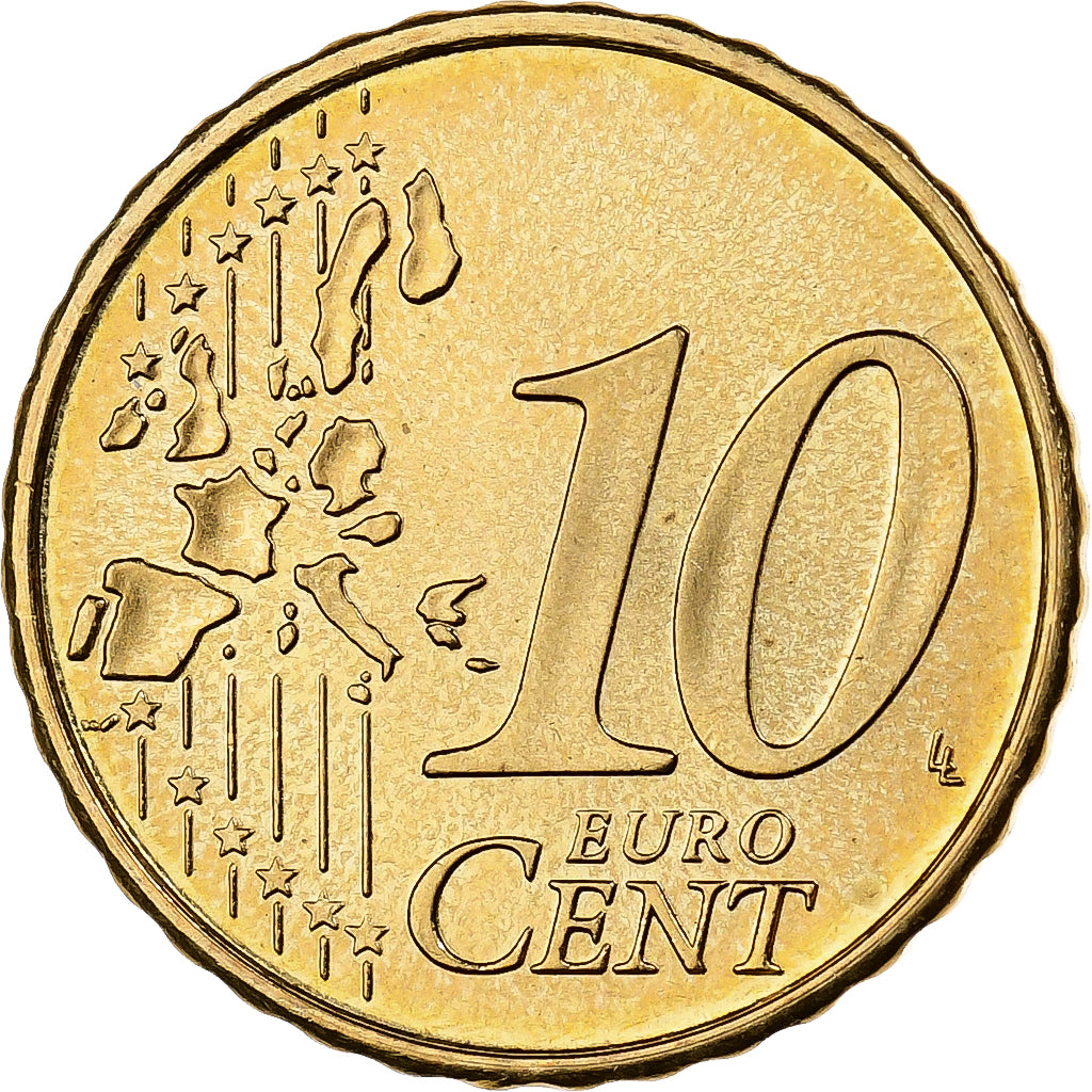 Portugal, 10 Euro Cent, 2004, Lisbon, Nordic gold, MS(60-62)