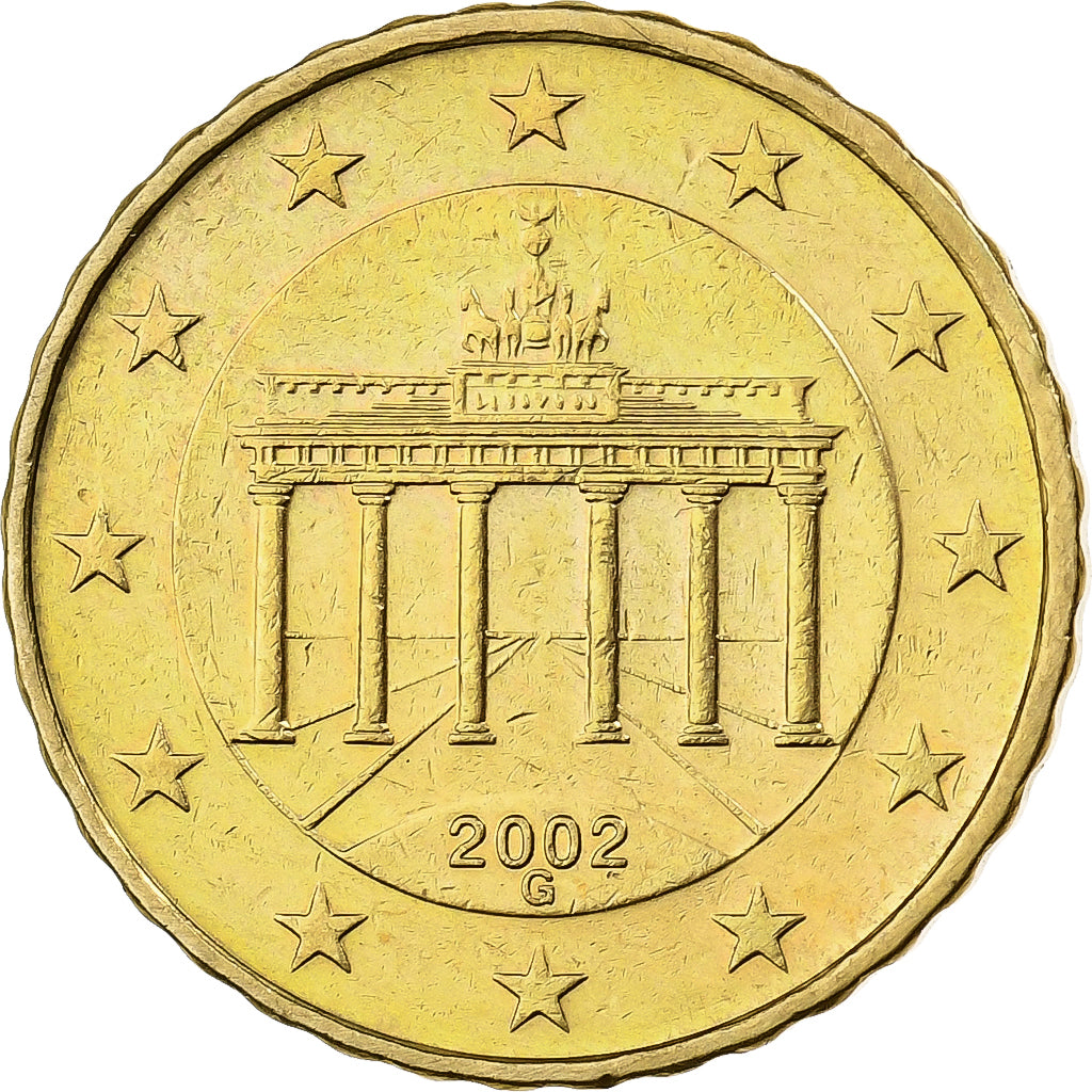 Alemanha, 10 Euro Cent, 2002, Karlsruhe, Nordic gold, MS(60-62)
