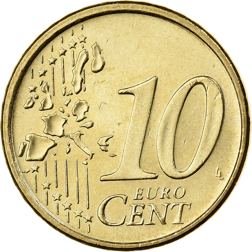 Itália, 10 Euro Cent, 2007, Rome, Nordic gold, MS(60-62)