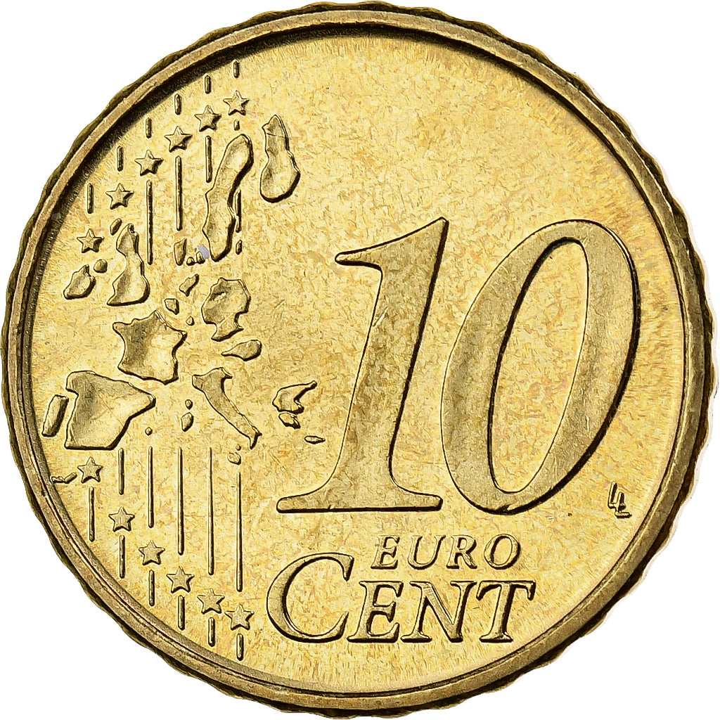 Spain, 10 Euro Cent, 2003, Madrid, Nordic gold, MS(60-62)