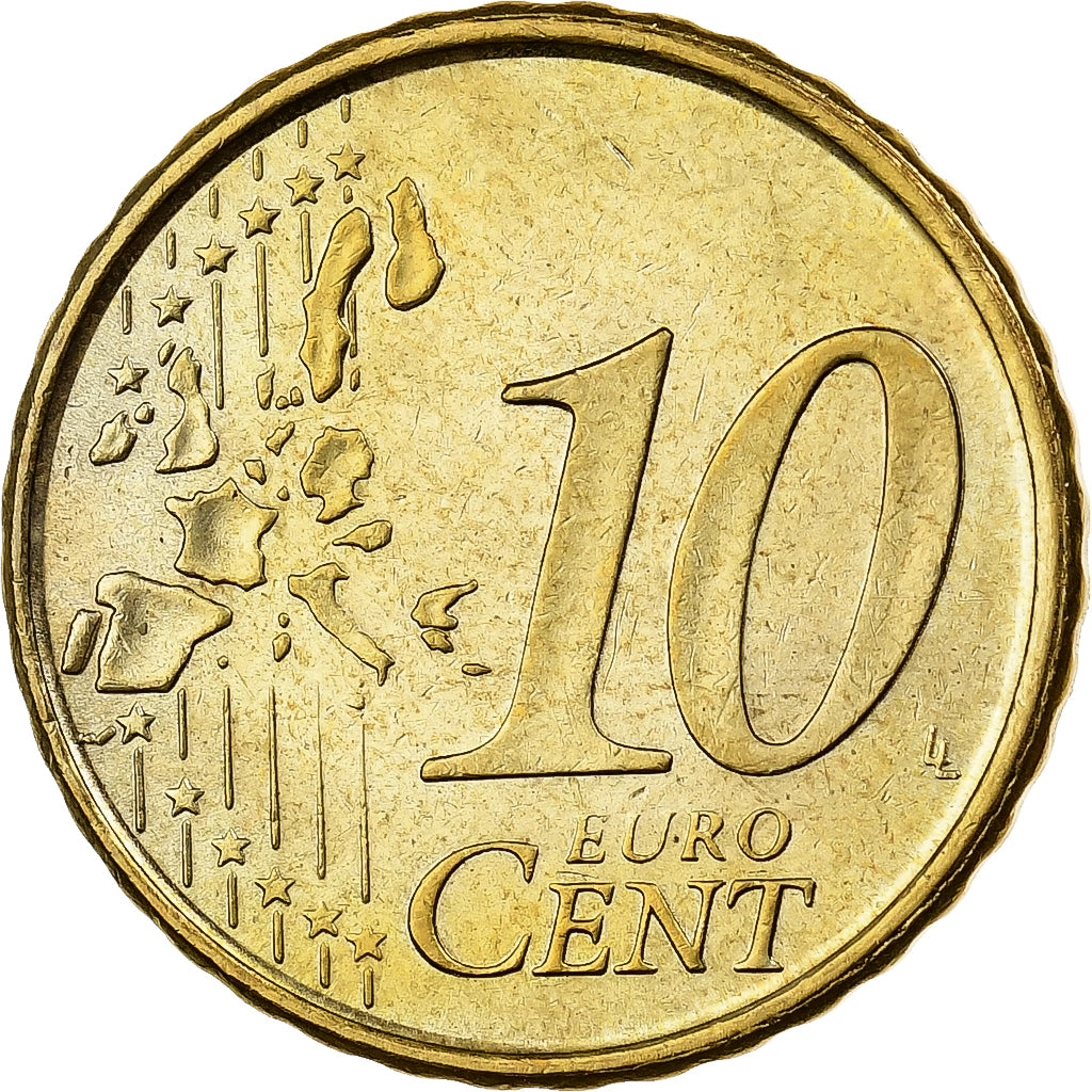 Spanje, 10 Euro Cent, 2001, Madrid, Nordic gold, PR+
