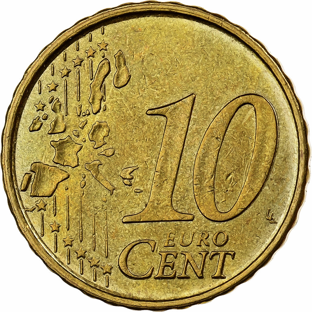 Spain, 10 Euro Cent, 1999, Madrid, Nordic gold, MS(60-62)