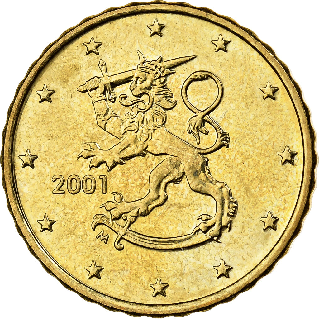 Finlandia, 10 Euro Cent, 2001, Vantaa, Nordic gold, SPL