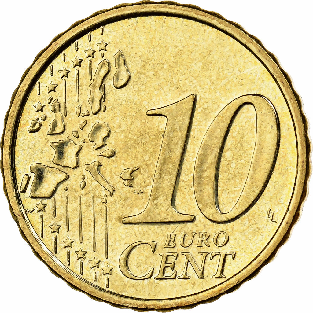 Finlandia, 10 Euro Cent, 2001, Vantaa, Nordic gold, SPL