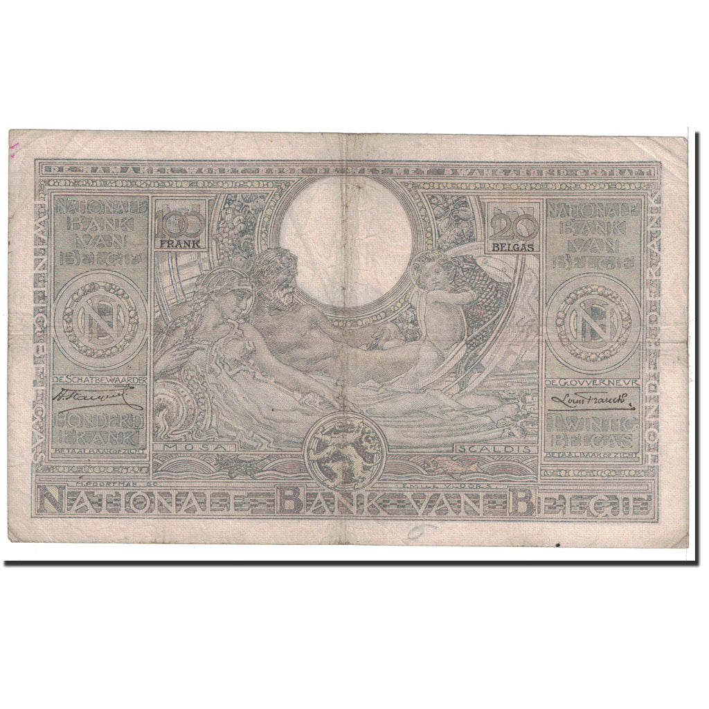Banconote, Belgio, 100 Francs-20 Belgas, 1935, 1935-10-07, KM:107, MB
