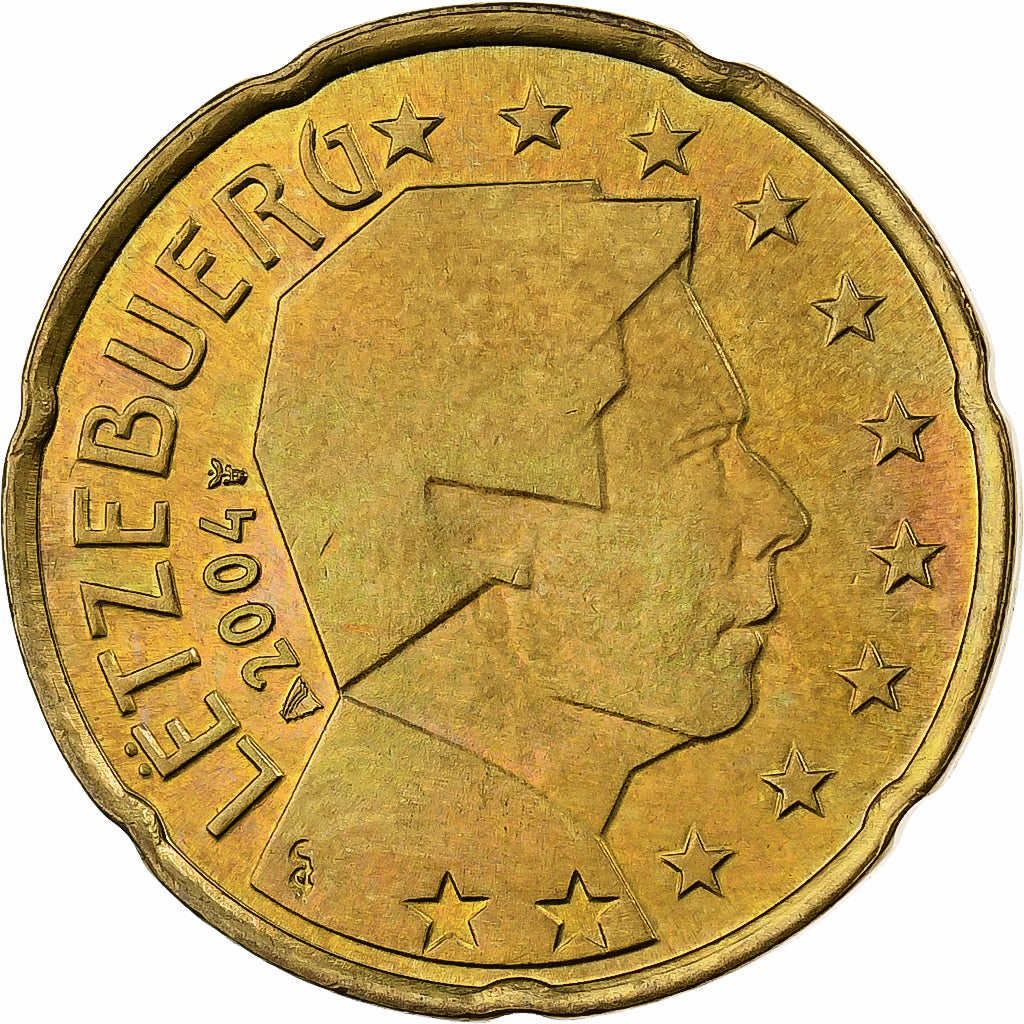 Luxemburgo, 20 Euro Cent, 2004, Utrecht, Nordic gold, MS(60-62)
