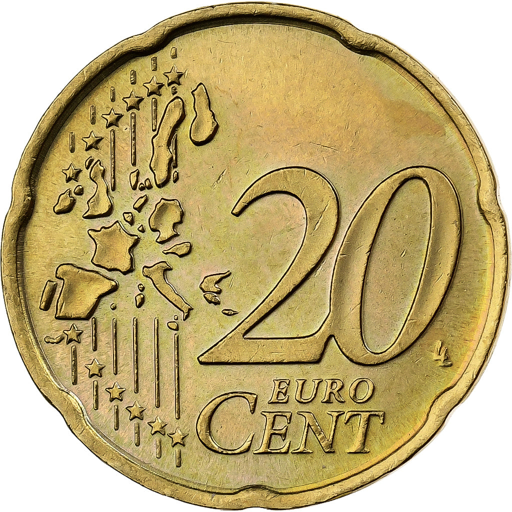 Italië, 20 Euro Cent, 2002, Rome, Nordic gold, PR+