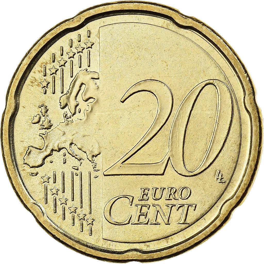 Italy, 20 Euro Cent, 2008, Rome, Nordic gold, MS(60-62)